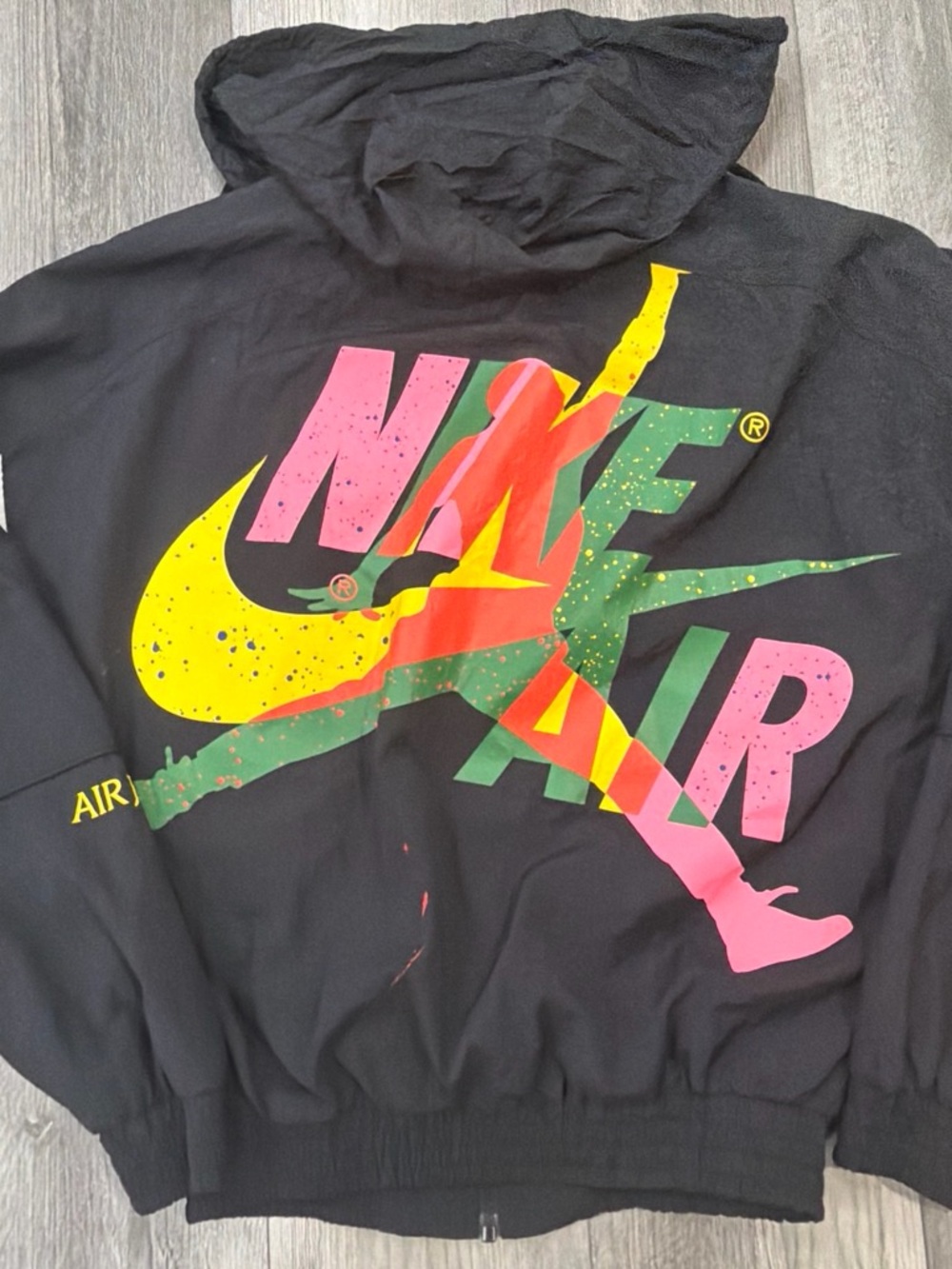 Nike Black Hoodie Jacket with Multicolor Air Graphic